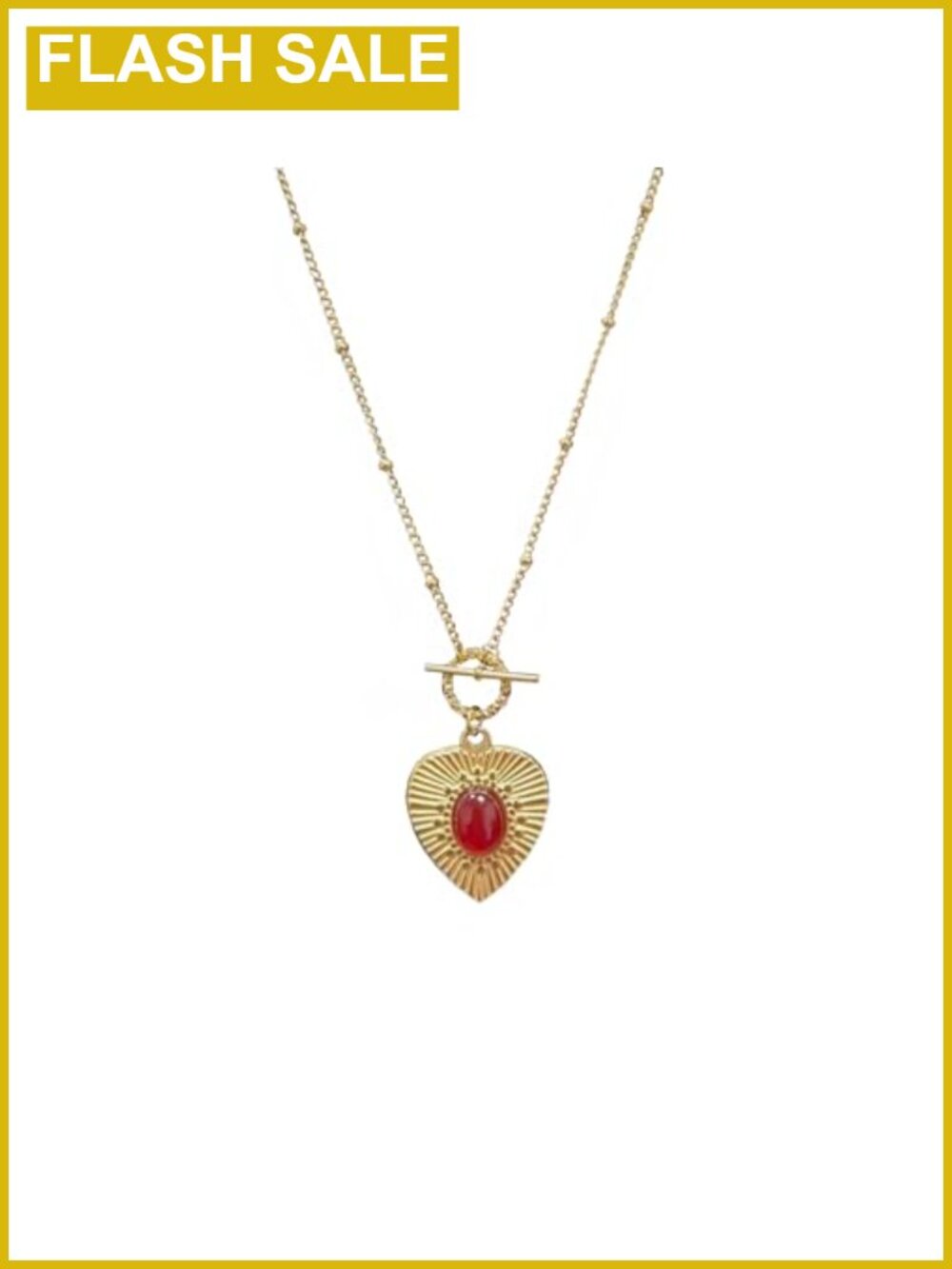 Retro Vintage Agate Heart Necklace Women's Easy-Matching Casual